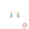 wholesale S925 Sterling Silver Colorful Diamond Accent Teardrop Earrings, Fashionable and Simple Zircon Earrings-0-6