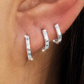 wholesale S925 Sterling Silver Micro-Inlaid Zirconia Circle Hoop Ear Clasp Geometric Fashion Retro Trendy Earrings-0-1