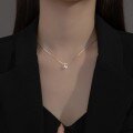 wholesale S925 Sterling Silver Hit 3D H Letter Necklace, Ins Niche Design High-End Sense Luxury Collarbone Chain-0-3