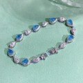 wholesale Silver Jewelry New Simulated Paraiba 5*7 Bracelet with Fashionable and High-End 1 Carat Bracelet for Women-0-8