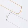 wholesale S925 Sterling Silver European Style Cross Chopsticks Pearl Necklace for Women, Light Luxury Versatile Freshwater Pearl Collarbone Chain-0-3