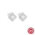 wholesale S925 Sterling Silver Diamond-Inlaid Floral Stud Earrings, Trendy and Versatile-0-8