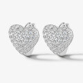 wholesale Metal Material: 925 Sterling Silver Heart-shaped Love Earrings with Zirconia Inlaid, Ins Style Ear Studs for Women, Valentine's Day Gift-0-6