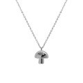wholesale S925 Sterling Silver Korean Version Ins Minimalist Niche Design Versatile Mushroom Texture Women's Collarbone Necklace-0-5