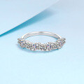 wholesale Pt950 gold plated 925 sterling silver small pave ring for women with full moissanite, factory wholesale-0-2