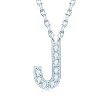 S925 Sterling Silver Necklace with Moissanite Pendant, Unisex Classic Style, Clearance Shipping Included.-Letter J Necklace [Moissanite]