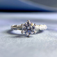 wholesale Metal: 925 Sterling Silver, 60mm Round White Diamond Ring for Women, European and American Fashion, Versatile Band-R601 White Diamond No. 8