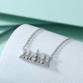 wholesale 925 Sterling Silver Full Diamond Zircon Princess Tiara Necklace for Women, Luxury European and American Fashion Collarbone Chain-0-2