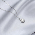 wholesale S925 Sterling Silver Moissanite Diamond Necklace for Women, Minimalist Pendant Collarbone Chain, Unique Design Birthday Gift for Girlfriend-0-0