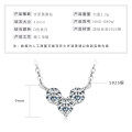 S925 Silver Women's Heart Pendant Necklace with Moissanite-0-4
