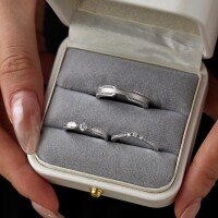 wholesale S925 Sterling Silver Minimalist Unisex Couple Rings, Simple and Stylish Plain Band, Versatile and Elegant Matching Pair-Platinum DY121204-SW-WH 5