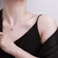 Sterling Silver S925 Women's Scallop Pendant Necklace-0-2
