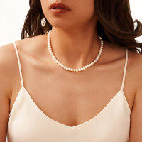 wholesale 14K Gold Plated, S925 Sterling Silver, 6-7mm Freshwater Pearl Necklace, Fashion Adjustable Collarbone Chain-14K gold + 6-7mm freshwater pearl, approximately 20.84g 925 silver