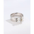 wholesale 925 Sterling Silver Pearl Ring for Women, Small Niche Design, New Release Popular Index Finger Ring, Minimalist and High-End Feel Band-0-3