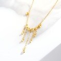 925 Sterling Silver Cat-Eye Brushed Pendant Necklace with Tassel-0-1