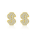 wholesale 925 Sterling Silver Moissanite Stud Earrings for Women Cross-Border Dollar Moissanite D Color Earrings Hip Hop Style Direct from Manufacturer Wholesale-0-4