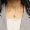 wholesale 18K Gold with certificate Small Hetian Jade Green Jade Pendant Necklace, Minimalist Ancient Style Natural Jade Stone Peace and Safety Plaque-0-6