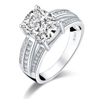 wholesale S925 Sterling Silver, Free Shipping [Clearance Ring] Women's Double-Layer Stackable Moissanite-Inspired Ring with a Luxurious High-End Feel-R model [clearance free shipping]  US size 5