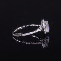 wholesale S925 Sterling Silver 15ct Moissanite Round Center Stone Engagement Ring Fashion Never Fade Stock Available-0-3