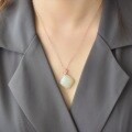wholesale 925 silver rose gold-plated square natural Hetian jade pendant necklace with certificate, cheongsam, Hanfu, and antique-style accessories-0-1