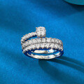 wholesale S925 Sterling Silver Zircon Snake Multi-Layer Spiral Twisting Ring Live-0-3
