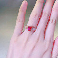 wholesale S925 Silver New Natural Pink Shell Ruby Red Ring for Women, Simple and Fashionable European Style-0-3