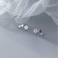 wholesale S925 Silver Forest-style Small Star Earrings for Women, Minimalist Diamond-Studded Five-Pointed Star Summer Jewelry G9436-0-0