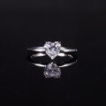wholesale S925 Sterling Silver Fashion Cross-Border Heart-Shaped 1 Carat Cubic Zirconia Eagle Claw Single Stone European and American Engagement Ring-0-0