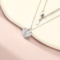 wholesale S925 Sterling Silver Cross-border Heart Necklace for Women, Light Luxury European and American Jewelry, Pendant Necklace with Design Sense-0-2
