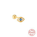 wholesale S925 Sterling Silver Single Evil Eye Stud Earring with Diamond Accents, Cross-Border Hot Seller, Personalized Demon's Eye Cartilage Piercing-0-3