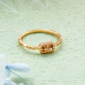 wholesale S925 Silver Plated 14K Gold Coffee Zircon Christmas Limited Edition Simple Versatile Wholesale Ring-0-1