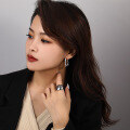 wholesale S925 Sterling Silver Irregular Ripple Ear Clasp,。-0-2