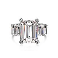 wholesale 925 Sterling Silver Zircon Ring Women Small Band 8A Main Stone Full Diamond Hand Jewelry Sparkling Ring Wholesale Women-Platinum White DY120337 No. 6