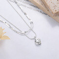 wholesale S925 Sterling Silver Korean Style Fashion Ins Trend Minimalist and Fresh Double Layer Snake Chain Necklace-0-1