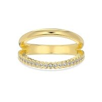 wholesale 925 Sterling Silver Geometric Minimalist Style Irregular Stackable Ring for Women, Small and Unique-Gold DY121417-SK-WH 6