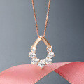 wholesale 925 Sterling Silver Zircon Teardrop Pendant Necklace for Women, High-End Minimalist Design, Small Drop Collarbone Chain, Gift for Girlfriend-0-1