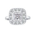 wholesale 925 Silver, 1ct Square 6*6 High-Carbon Diamond Ring, Live Broadcast Same Style, Simulated Diamond Ring with a Premium Feel-0-4