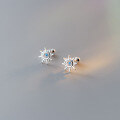 wholesale S925 Sterling Silver Forest Series Small Fresh Blue Diamond Sun Earrings Women Summer Elegant Spiral Ear Accessories G9477-0-2