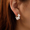 wholesale 925 Sterling Silver Pearl Earrings for Women New Fashion French Retro Light Luxury Earrings with Unique Design-0-3