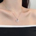 wholesale S925 Sterling Silver INS Style Viral Women's Necklace Minimalist Exquisite Earth Heart Justgo Pendant Design Choker-0-2