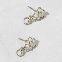 wholesale S925 Sterling Silver Red Elk Natural Opal Falling Star River Ear Crawler Ear Bone Flash Sunflower Ear Studs Elegant Earrings-BE0259-Platinum 925 Silver