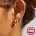 wholesale S925 Sterling Silver Wave-shaped Diamond Inlaid High-end Earring Ear Clasp Set, Popular on Ins-0-1