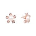 wholesale 925 Sterling Silver High-End Zircon Flower Freshwater Pearl Earrings for Women, Small Batch Design Earrings, Luxury Elegant Accessories-0-4