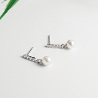 wholesale S925 Silver Shell Pearl Synthetic Pearl Stud Earrings for Women, ShortG9503-S925 silver pair silver 925 silver