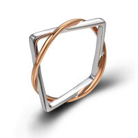 wholesale 18K rose gold fashion jewelry moissanite diamond ring with color contrast, AU750,-9K Gold>13#