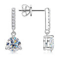 Sterling Silver Square Moissanite Stud Earrings for Women-0-39