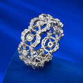 wholesale 925 Silver New Light Luxury Style Openwork Floral Retro Ring for Women by Mu Jing Jewelry-0-0
