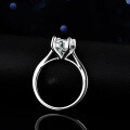 Silver Moissanite Ring Women 3ct Classic Four-Prong Setting-0-2
