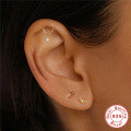 wholesale S925 sterling silver with diamond, tassel chain, flat head threaded ear cartilage piercing,INS-0-1