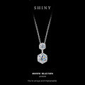 S925 Sterling Silver Moissanite Necklace for Women, Minimalist Pendant Collarbone Chain-0-4
